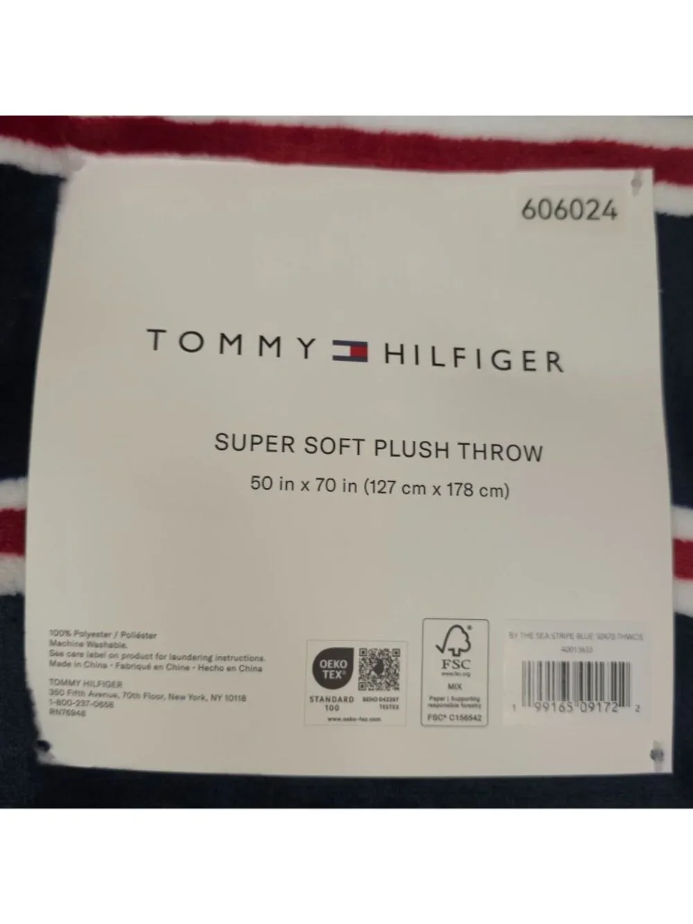 Tommy Hilfiger Super Soft Plush Throw Blanket 50